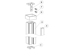 Kit novi3000 center montage alu glans
