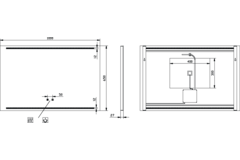 Miroir 1000x650 led haut/bas.+kelvinch.+chauff 