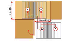 Rational corner Soft Close 450mm droite + 4 panier fond en bois