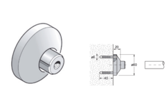 Pba 500-g rvs sat. bevestigingsrozet muurbev. buis 25mm