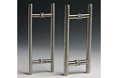 Paire de poignées de tirage rondes, pour verres 6/17,5, B20 L300, inox brillant