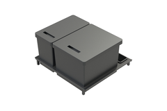 T3 poubelle c.60cm 25+16l noir  largeur reglable 511-525mm