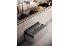 Ladeafvalsysteem 9xl line k.1200mm h.207mm20 L + 20 L + 20 L + 20 L + 9 L oriongrijs