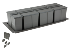 Ladeafvalsysteem 9xl line k.1200mm h.207mm20 L + 20 L + 20 L + 20 L + 9 L oriongrijs