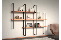 Three élément étagère murale h:900mm 3 plans  noir mat