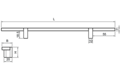 Greep REEV BA640 L760 Aluminium Mat brons