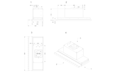 Novy essence 90 cm inox hotte téléscopique 