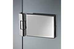 Vierkant scharnier wand/glas voor smalle deurposten, voor 8/12 mm glas, B85 H65, geborsteld rvs