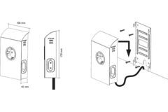 Born bloc prises inox b-f 1x16a - 2x6a - 2usb 2a  