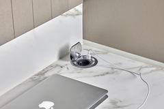Ring d-nl-l 1 prise + 1 usb inox  