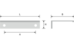 Hoekgreep alu/wit 40x1.6 ba : 24mm