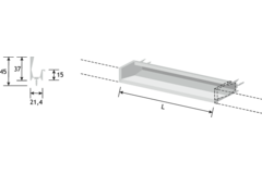 Greep HEXXA L200 aluminium mat zwart