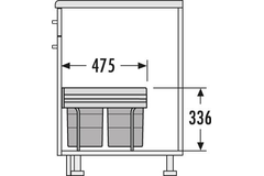 Hailo tandem R ii 2x18l grijs