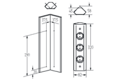 Box multiprises 3p nl-d 320mm inox  
