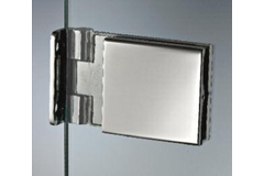 Vierkant scharnier wand/glas voor smalle deurposten, voor 8/12 mm glas, B85 H65, geborsteld rvs