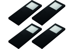 Hera set 4 x slim-pad F Led 5w 24V 3000K noir + transfo Led 30