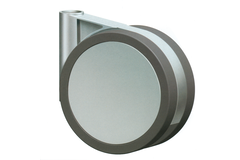 Roulettes doubles 100mm alu avec plaque triangulaire