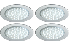 Hera set 4 x r-68 Led 2.5w 24V 3000K look inox +transfo Led 30