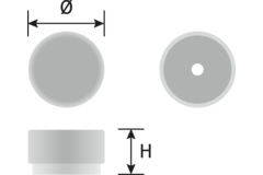 Bouton GRAF BIG Ø50 aluminium brossé laiton