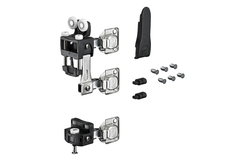 WingLine L, Kit de pièces de coulissage avec guidage par le bas, sans fermeture automatique, 25 kg, noir, à droite