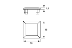 Cadro Cache pour profilé standard gris