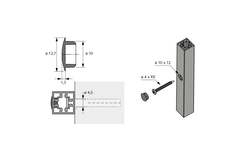 Cadro Cache Ø 10 mm pour fixation murale directe gris