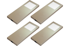 Hera set 4 x slim-pad F Led 5w 24V 3000K look inox + transfo Led 30