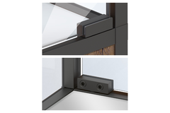 Cadro Vitrine Charnière de porte en verre Aspect inox