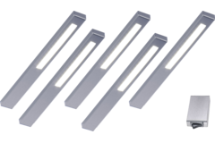 Slim led-Set 5 x 5.4w 12V 3500k inox 