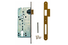 Serrure agb fumé cyl  85 mm + contre-plaque   étroite droite