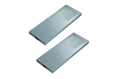 Hera set 2 x slim-pad Led 5w 24V 3000K look inox +transfo 15W