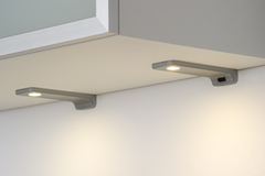Set 4 Led reiled onderbouw 3W 3000K RVS look touch 10w met dimmertransfo