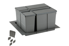 Ladeafvalsysteem 9xl line k.600mm h.277mm 1x 26l + 1 x 11 L oriongrijs