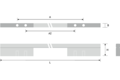 Poignée pont 220mm ea 128/160 noir mat 