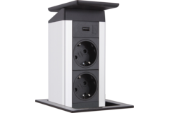 Evoline port push cuisine chargeur verre blanc b-f  2 prises/1 chargeur usb