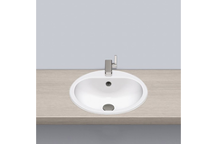 Lavabo encas. rond trou robinet/trop-plein/syphon 