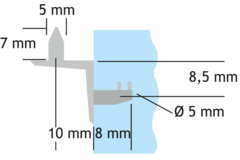 Schabdrager sekura 1 zamak vernikkeld H:8.5mm