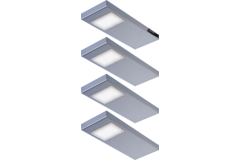 Tadeo led-Set 4 x 3.5w 12V 3500k inox + interrupteur