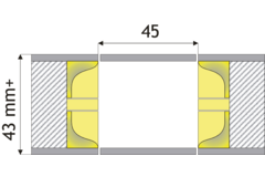 No-ha 2.0 slide schuifdeurgreep 43mm