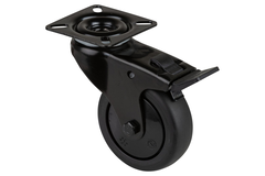 roulement pivot+frein d75mm h103mm caoutch noir 60kg 