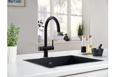 Maris Water Hub - Système 3 en 1 à bec orientable / Levier sur le côté / Noir mat / Bouilloire 4 litres