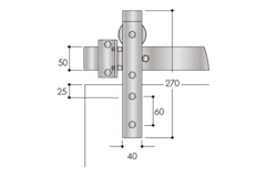 Casa set coulissant acier noir 100kg l.2300mm pour largeur de porte 1010-1200mm