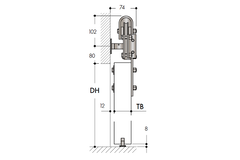 Casa set coulissant acier noir 100kg l.2300mm pour largeur de porte 1010-1200mm
