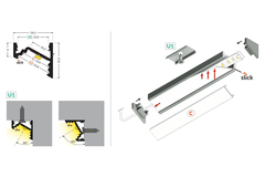 Led profiel corner10 c/u1 2000 geanodiseerd