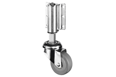 Roulette echelle rotation 50mm caoutchouc roullement bille  