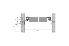 Coulisses pour tiroirs Quadro 12, Dispositif de maintien en position fermée,  EB 292 mm / 392 mm, 510 mm, à gauche et à droite
