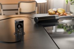 Elevator noir mat d-l-nl 1 prise +chargeur usb  C+Qi