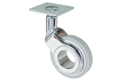 Zwenkwiel d.60 h.95 50kg chr.-grijs/wit design enkel wiel
