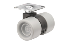 Roul.pivot.d38 h.52 60kg chr.-gris/noir  roulette design double