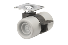 Roul.pivot.+frein d38 h.52 60kg chr.-gris/noir  roulette design double